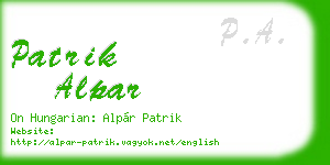 patrik alpar business card