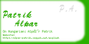 patrik alpar business card